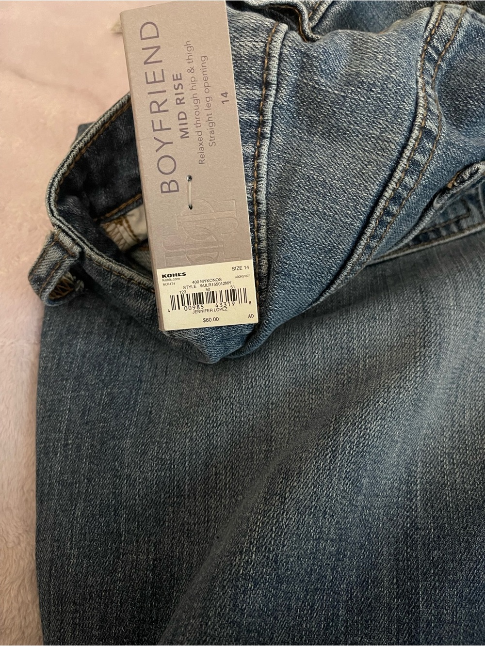 Jennifer Lopez Boyfriend Jeans in Washed Blue